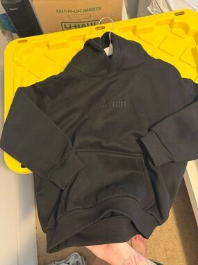 Comfort Kids' Black Hoodie and sweatpants- Comfirt Embroidered Logo